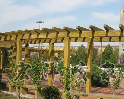 仿木花架之美——保定宏洋噴泉公司仿古建筑產品圖片鑒賞